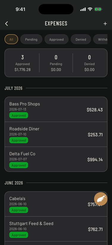 Expenses — mobile app
