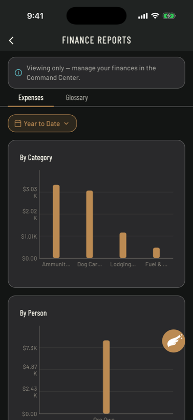 Financial reports — mobile app
