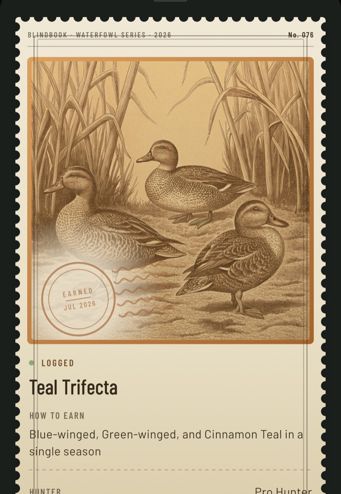 A single BlindBook species stamp, hand-engraved